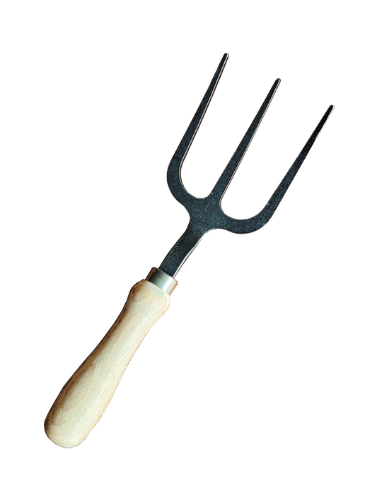 Unkrautgabel aus gehärtetem Stahl mit Holzgriff